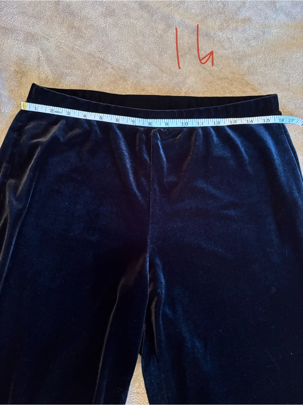 Chico’s Black Velvet pull on pants size 12 (2) - Picture 3 of 6